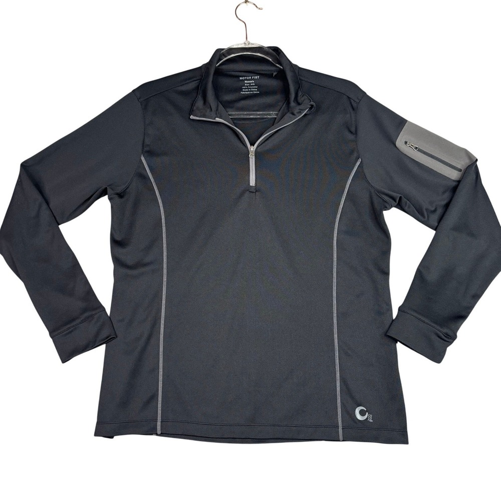 Motorfist Womens Black Cocona Quarter Zip Base Layer Snowmobile Top Size MD